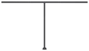 Toldo retrátil manual com LED 400x350 cm azul e branco