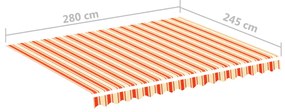 Tecido de substituição para toldo 3x2,5 m amarelo e laranja
