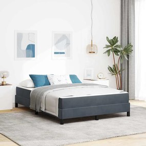 vidaXL Cama Box com colchão Cinza Escuro 140 x 210 cm tecido