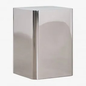 Mesa De Cabeceira Em Aço Inoxidável Loraq 35 X 35 Cm & Aço Inoxidável Brilhante - Sklum