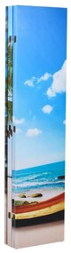 Biombo dobrável com estampa de praia 200x170 cm