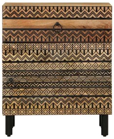Mesa cabeceira 50x33x60cm madeira mangueira áspera maciça preto
