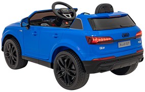 Carro elétrico para Crianças 12V Audi Q7 NEW LIFT Rodas de EVA, Assento de couro Azul