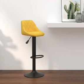 vidaXL Banco de bar veludo amarelo mostarda