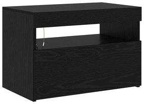 Gabinetes de TV vidaXL 2 peças com luzes LED de carvalho preto em made