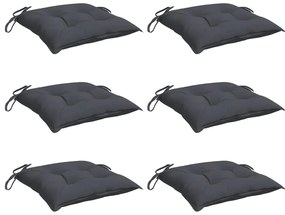 Almofadões de cadeira 6 pcs 50x50x7 cm tecido oxford antracite