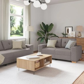 Conjunto de Sofá com Almofadas de Tecido Taupe