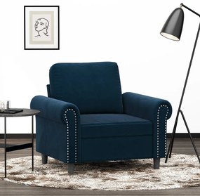 vidaXL Poltrona 60 cm veludo azul