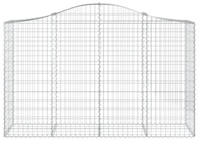 Cestos gabião arqueados 8pcs 200x50x120/140cm ferro galvanizado