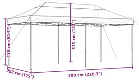 Tenda para festas pop-up dobrável 580x292x315 cm laranja
