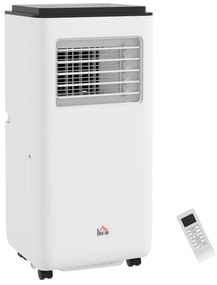 HOMCOM Ar Condicionado Portátil 10000 BTU 2900W Arrefecedor Ventilador Desumidificador 5 em 1 para Quarto 22m² 33x28x70,4 cm Branco | Aosom Portugal