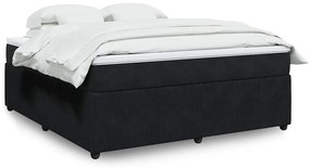 vidaXL Cama com molas/colchão 180x200 cm veludo preto