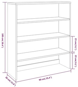 Tampo p/ armário alto HAMAR 90x30x100 pinho maciço cinza-escuro