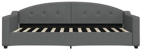 Sofá-cama com gavetão 90x200 cm tecido cinzento-escuro