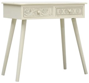 vidaXL Mesa consola 2 gavetas esculpidas 80x40x77,8cm madeira cinzento