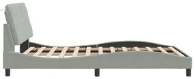 Estrutura de cama sem colchão 140x200 cm veludo cinzento-claro