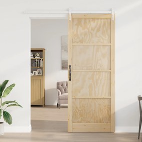 Porta Deslizante vidaXL com Conjunto de Hardware 93x232 cm Madeira de