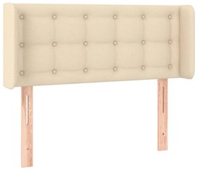 Cabeceira de cama c/ luzes LED tecido 93x16x78/88 cm cor creme