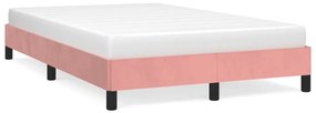 vidaXL Estrutura de cama com colchão 120x190 cm veludo rosa