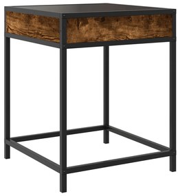Mesa de centro luzes LED Infinity 40x40x51 cm carvalho fumado