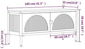 Armário de TV 105x35x50 cm vidro e aço preto