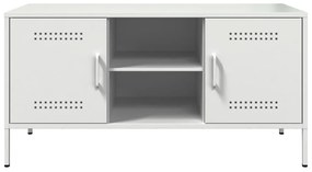 Móvel de TV 100,5x39x50,5 cm aço branco
