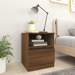 vidaXL Mesa cabeceira 2pcs 40x40x50cm deriv. madeira carvalho castanho