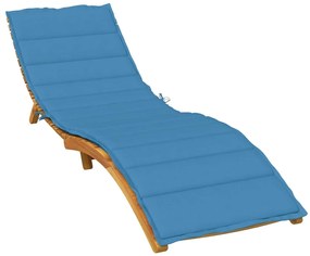 vidaXL Almofadão para espreguiçadeira 200x60x4cm mesclado tecido azul