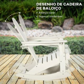 Cadeira-Baloiço Adirondack - Branco - Design Rústico