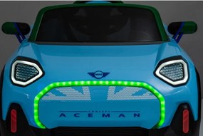 Carro elétrico para Crianças Mini Concept Aceman 24V rodas Borracha EVA EVA, assento de couro sintético Azul