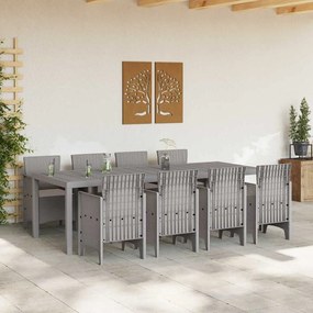 Conjunto de Jantar ao Ar Livre 9 pcs Branco 250 x 100 x 73 cm
