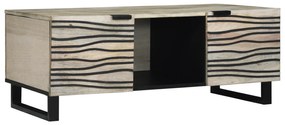 vidaXL Mesa de centro com prateleira com armazenamento com porta Branco, Preto 100 x 50 x 40 cm