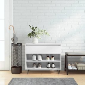 vidaXL Sapateira 70x36x60 cm derivados de madeira branco brilhante