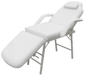 110041 vidaXL Cadeira massagem com encosto ajustável e apoio para os pés, branco