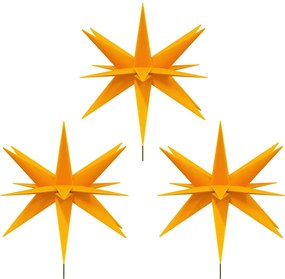 Luzes de Natal com espigões 3 pcs LED dobrável 35 cm amarelo