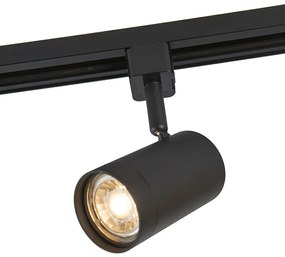 Foco de calha preto monofásico - Jeana Moderno