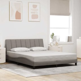 vidaXL Cama sem colchão 160x200 cm tecido castanho-acinzentado