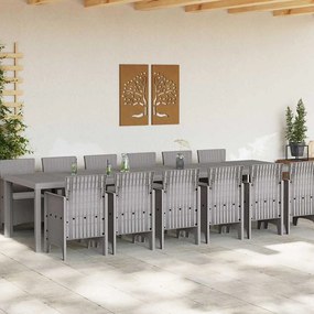 Conjunto de Jantar de Jardim 13 pcs Cinzento-claro Grande