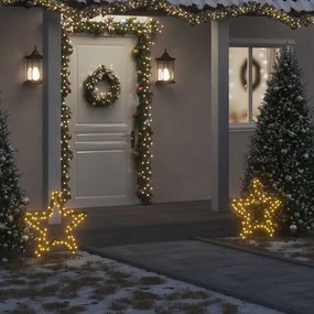 vidaXL Decoração estrela de Natal c/ luz e estacas 80 luzes LED 60 cm
