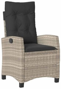 Conjunto de Jantar de Jardim com 5 Peças e Almofadas - Cinza Claro em