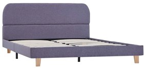 Estrutura de cama sem colchão 135x190 cm tecido cinzento-claro