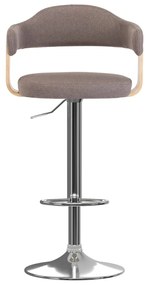 Bancos de bar 2 pcs tecido e madeira curvada cinza-acastanhado