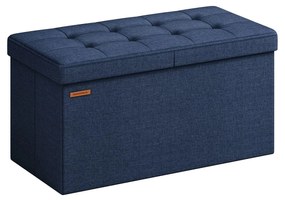 Banco entrada ou quarto com espaço de arrumação 38 x 76 x 38 cm azul
