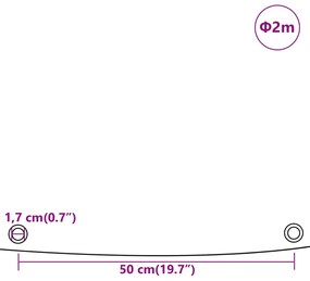 Lona Ø 2 m 650 g/m² cinzento