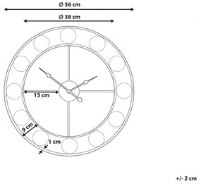 Relógio de parede multicolor ø 56 cm REIDEN Beliani
