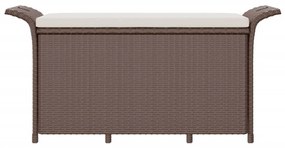 Banco de jardim com almofadão 116x46x57 cm vime PE castanho