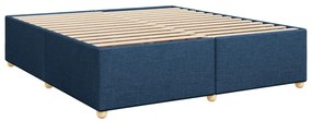 Cama com molas/colchão 180x200 cm tecido azul
