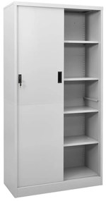 Armário escritório porta deslizante 90x40x180cm aço cinza-claro