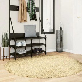 vidaXL Tapete shaggy de pelo alto PAMPLONA Ø 160 cm dourado