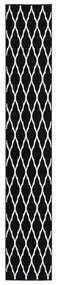 vidaXL Passadeira 60x400 cm polipropileno preto e branco